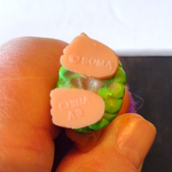 Vintage Soma Caveman Troll PVC Figure Wild Purple Hair Green Leotard - Picture 6 of 8